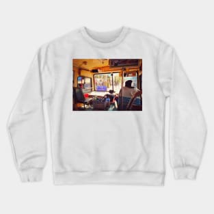 Public bus transportation on the road, Bangkok, Thailand. Crewneck Sweatshirt